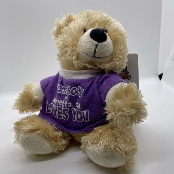 NEW Teddy Bear 7" Tan Sits Soft Toy Plush Marietta GA Tee Stuffed Animal - Picture 1 of 6